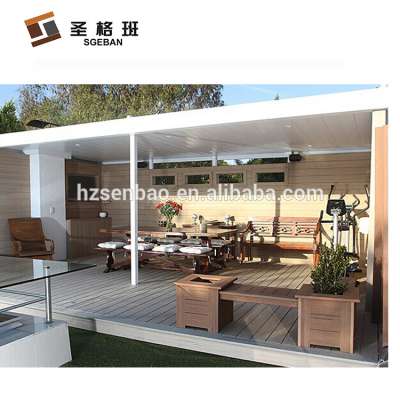 Anti- slip grooved outdoor wpc decking board